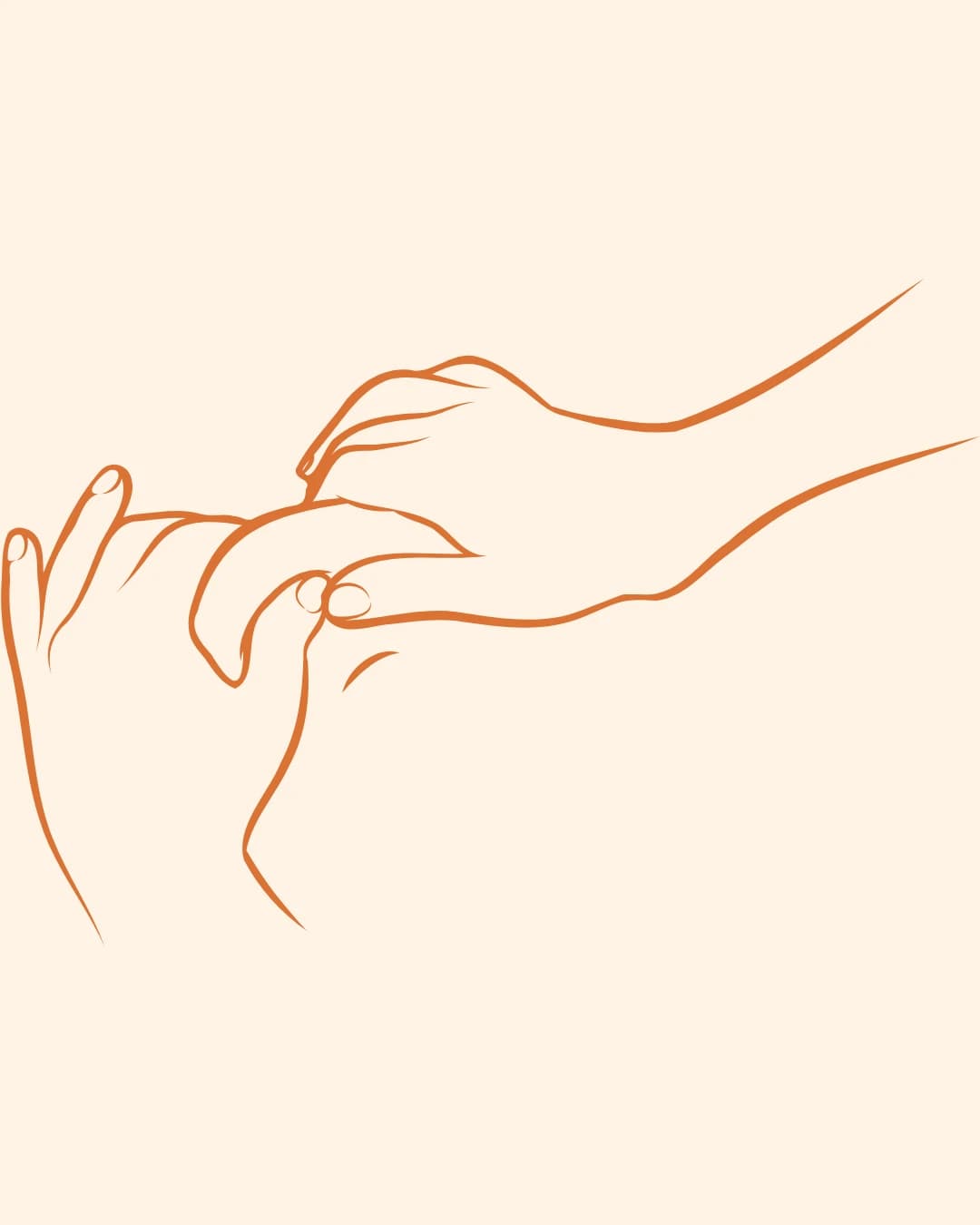 Dessin de mains qui massent