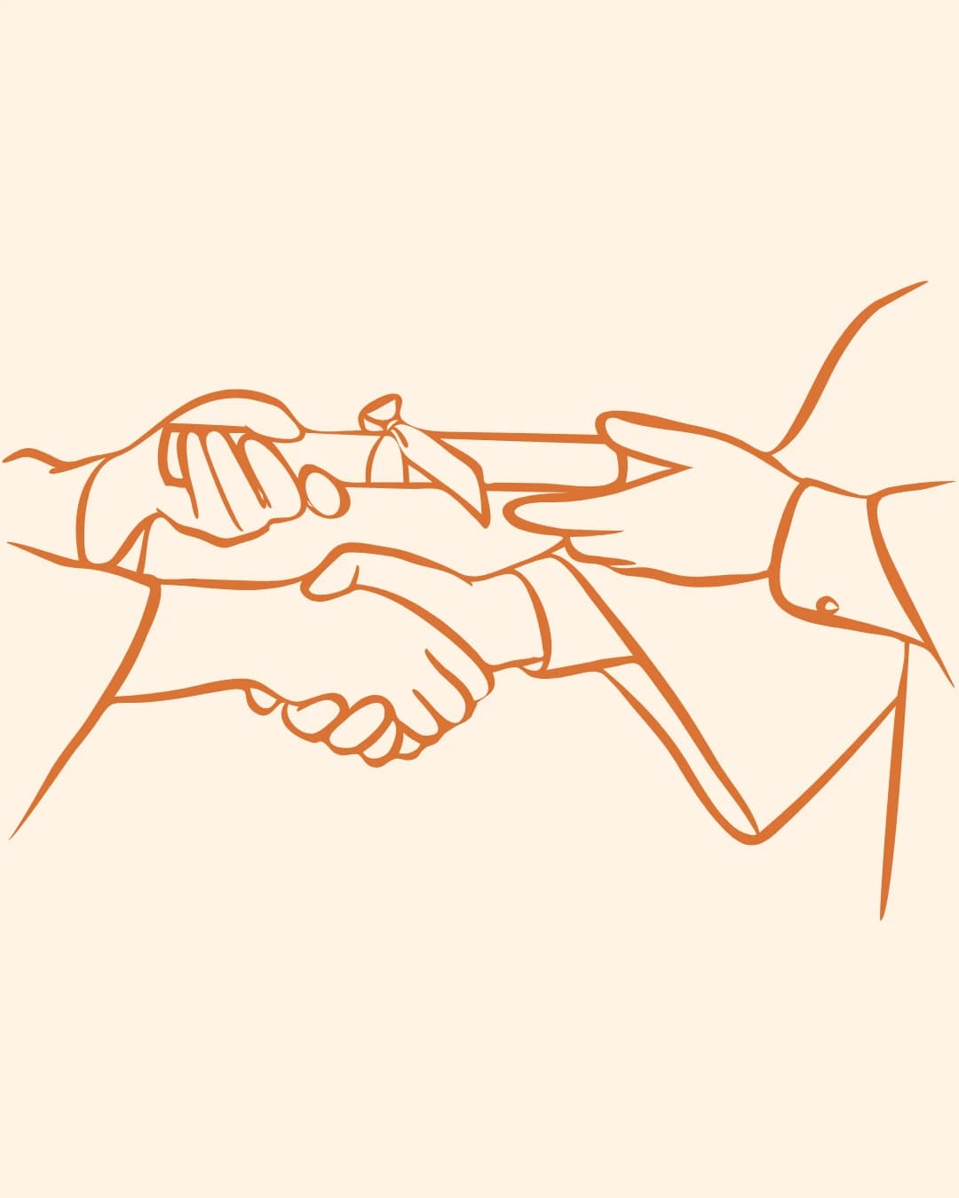 Illustration d'une poignée de main symbole d'une étude clinique validée
